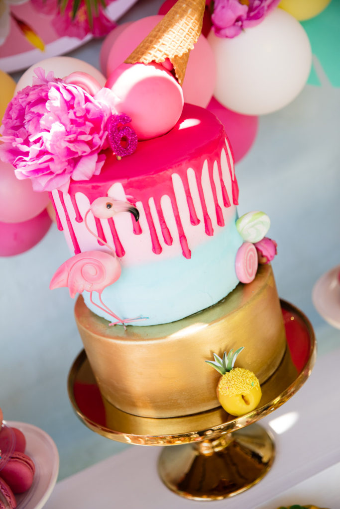 Tropical birthday party cake