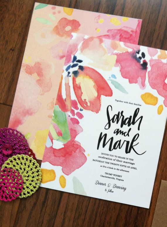 Pretty water colour invitation