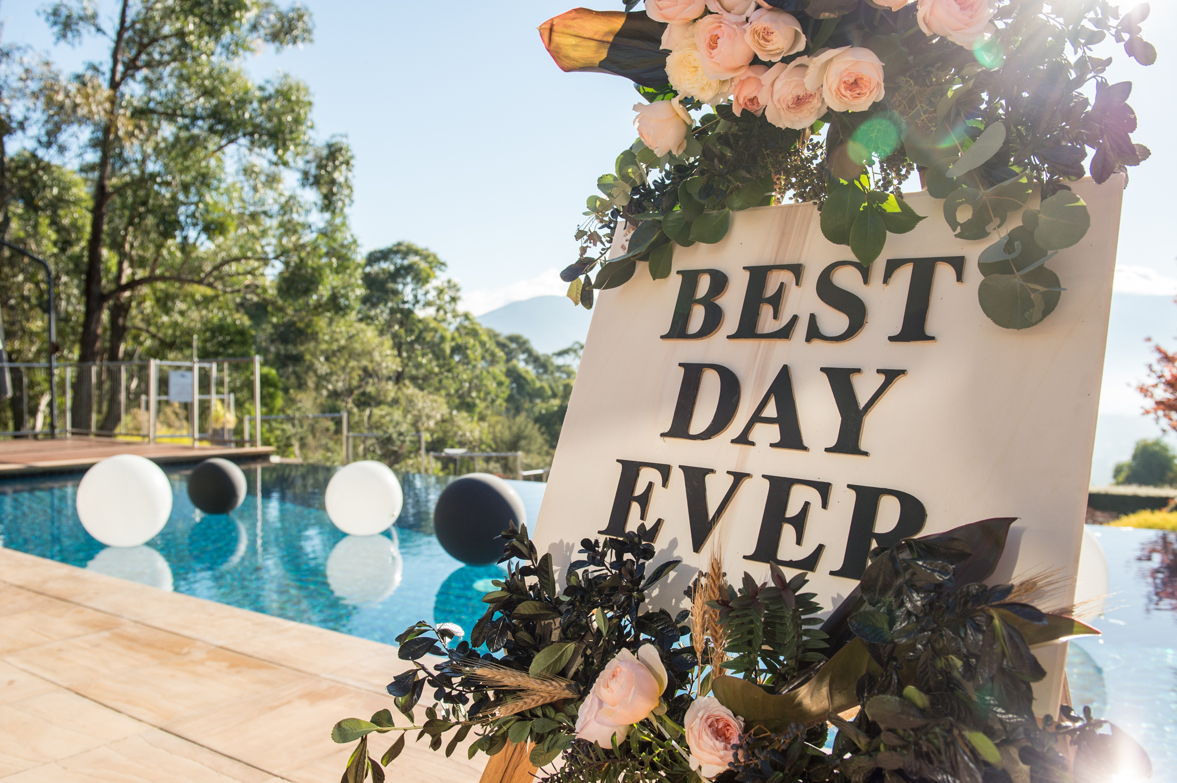 Handmade Best Day Ever wedding signage