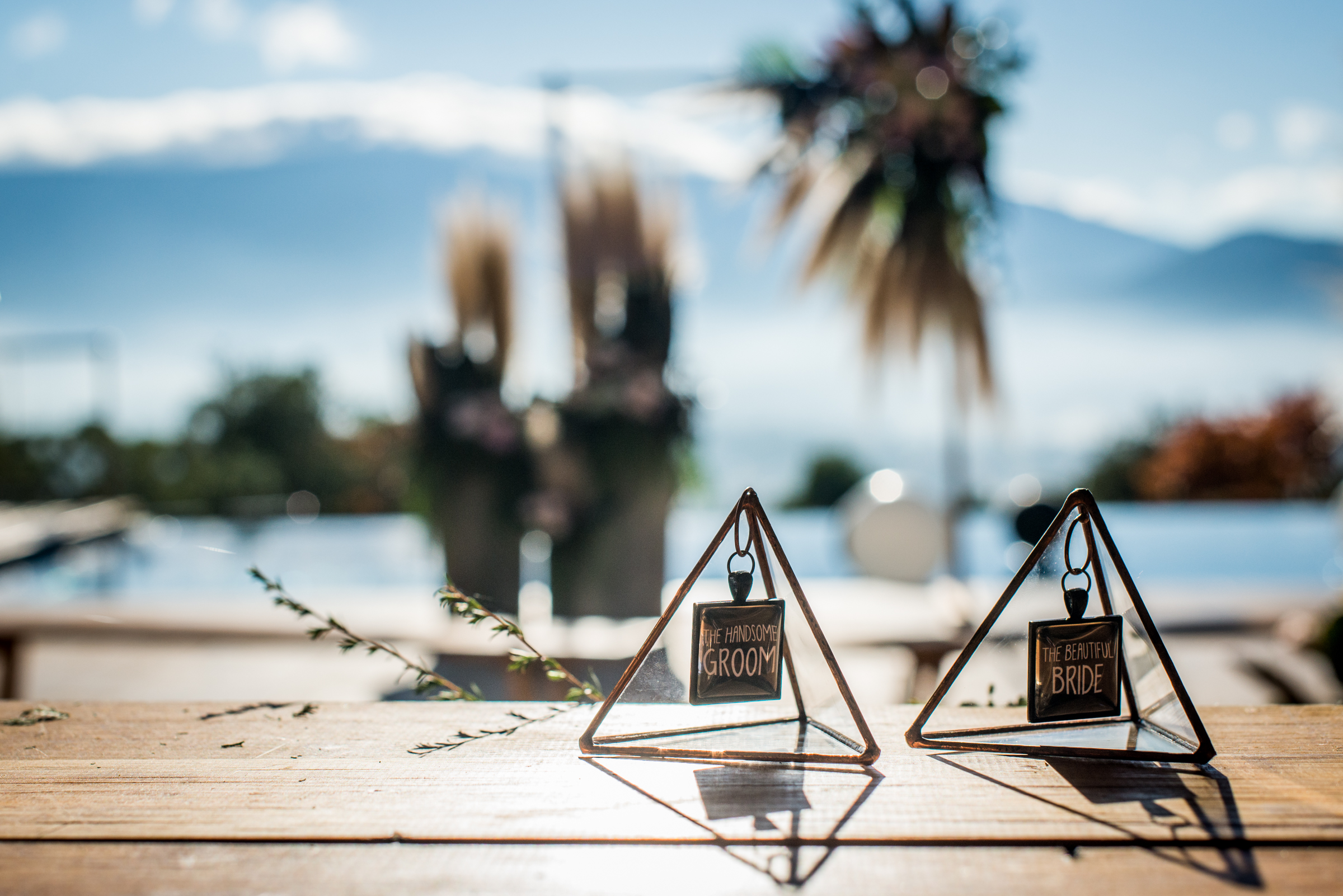 Unique prism wedding place cards