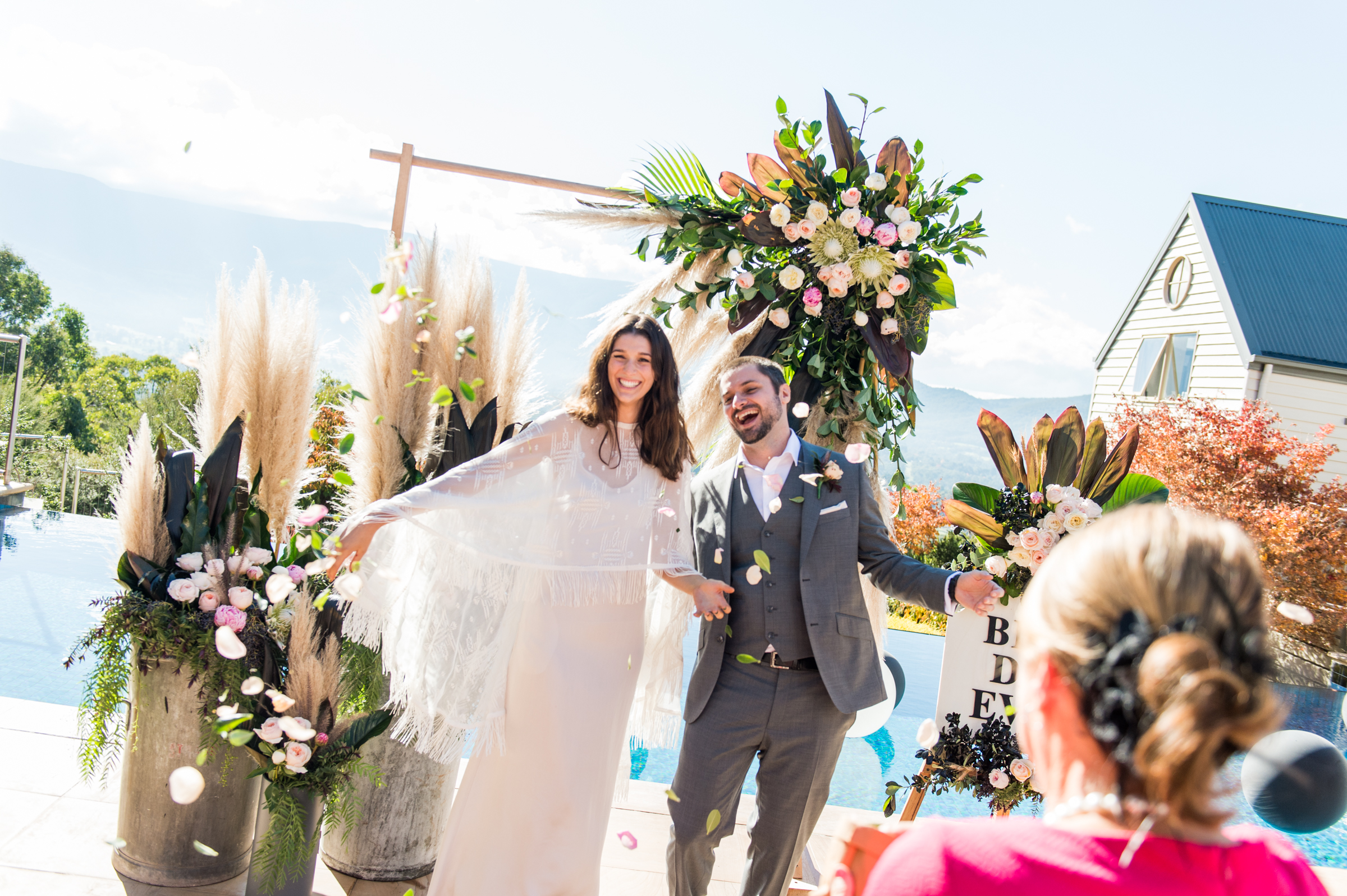 The happy bride and groom