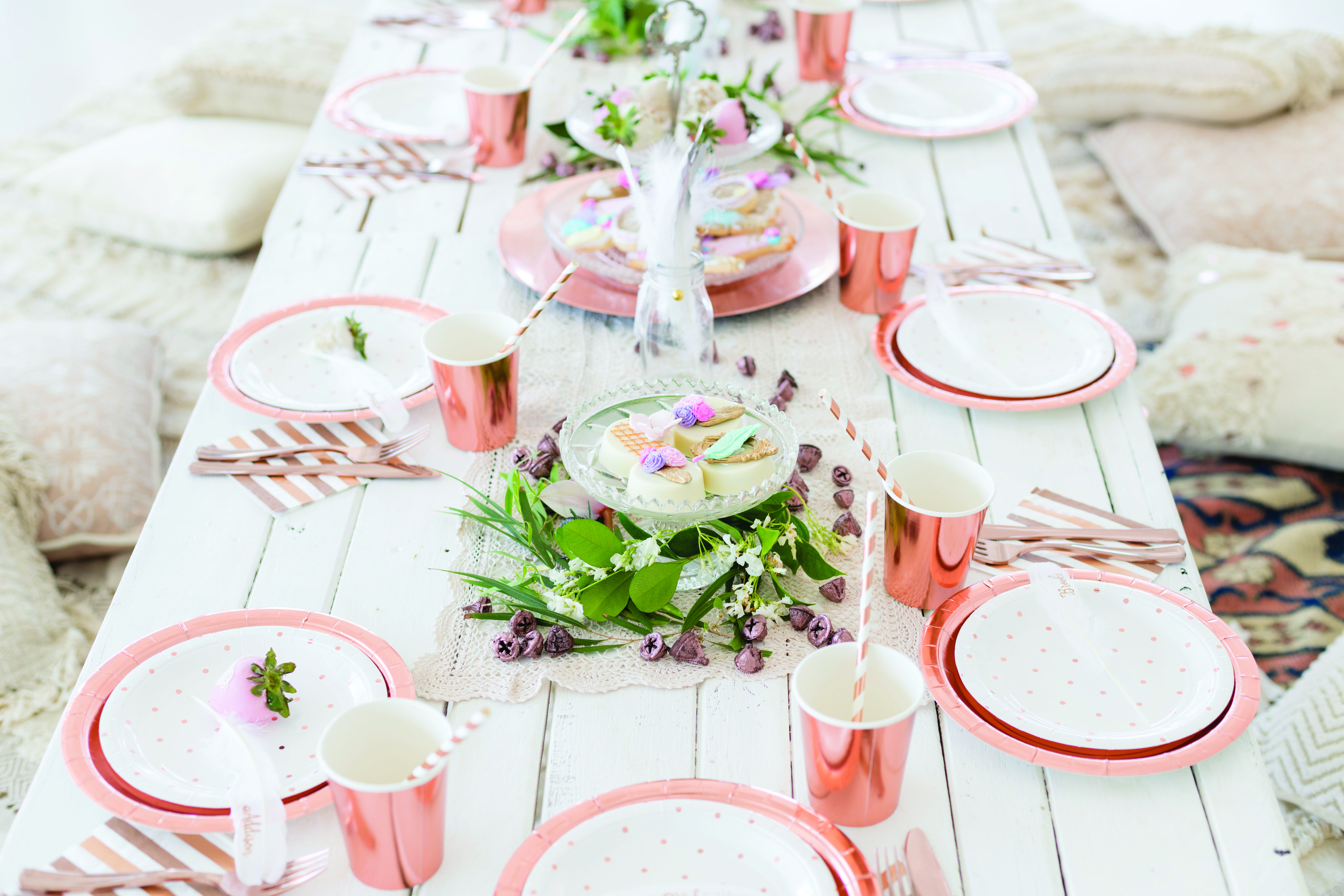 Metallic themed tablescape