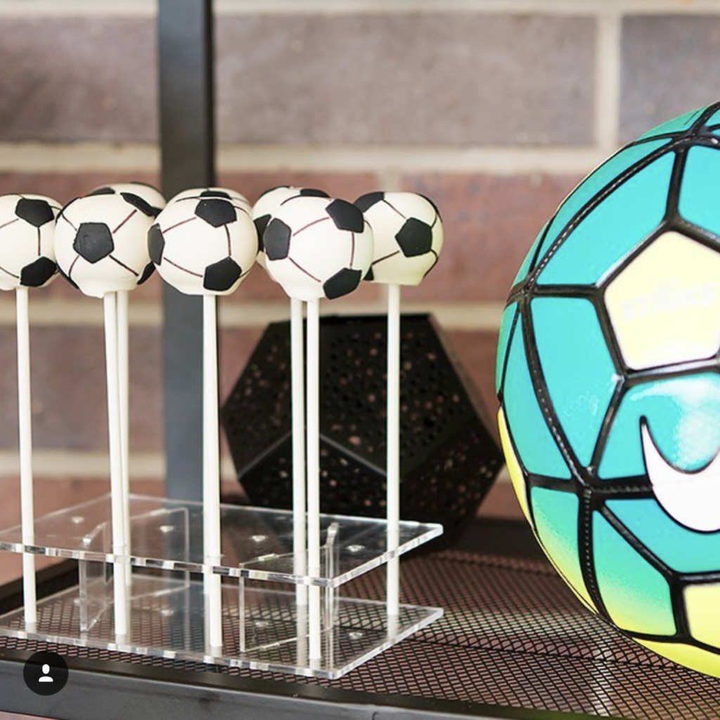 Soccer ball cake pops
