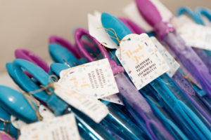 Favour tags for the mermaids versus sharks party.