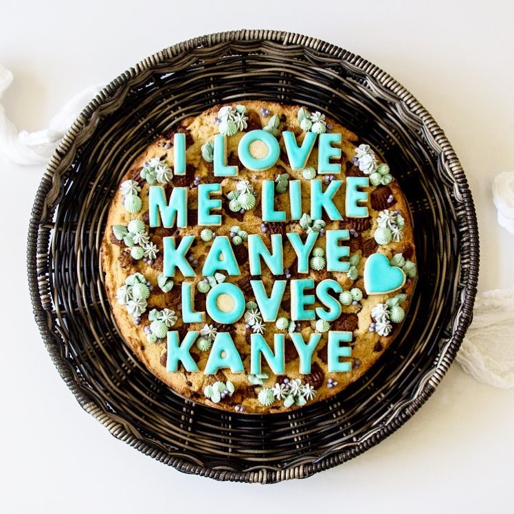 Funny Kanye West quote cake