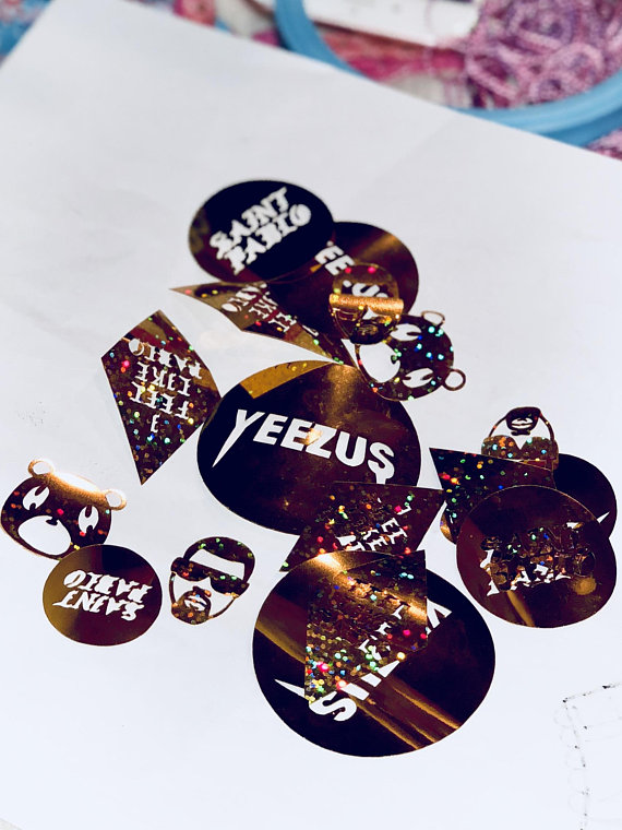 Yeezus themed confetti