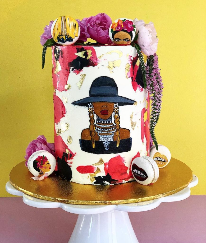 A Beyonce and Frida Kahlo themed cake