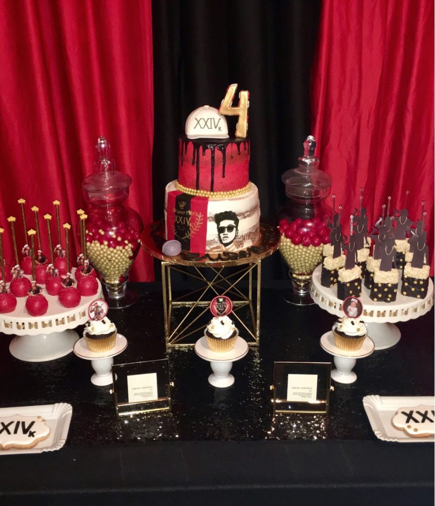 Bruno Mars dessert table 