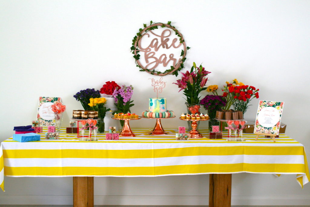 , Anna&#8217;s bright baby shower and cake bar