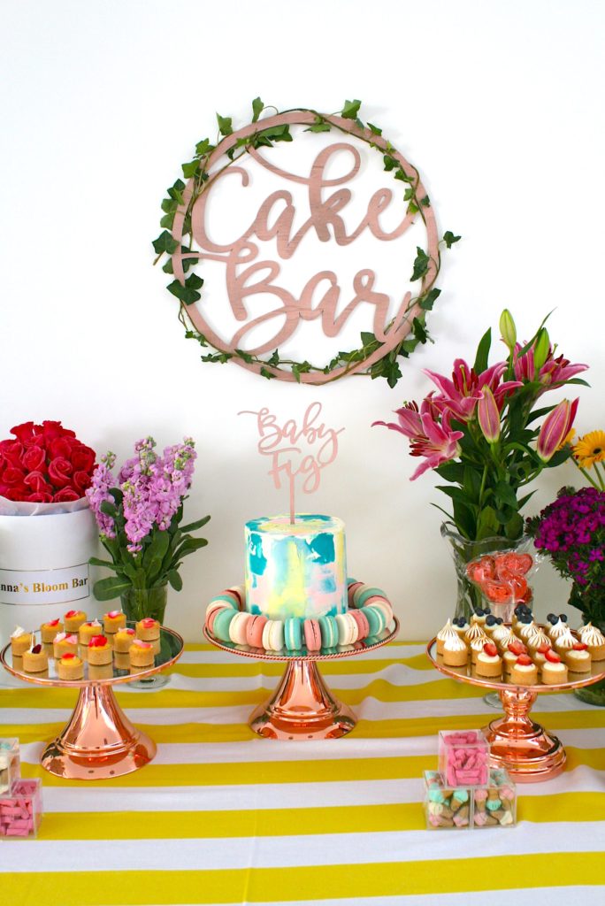 , Anna&#8217;s bright baby shower and cake bar