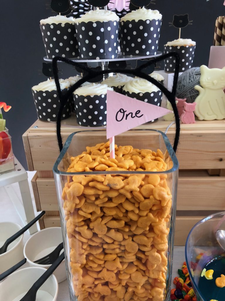 Fish shaped treats for a kitten themed party