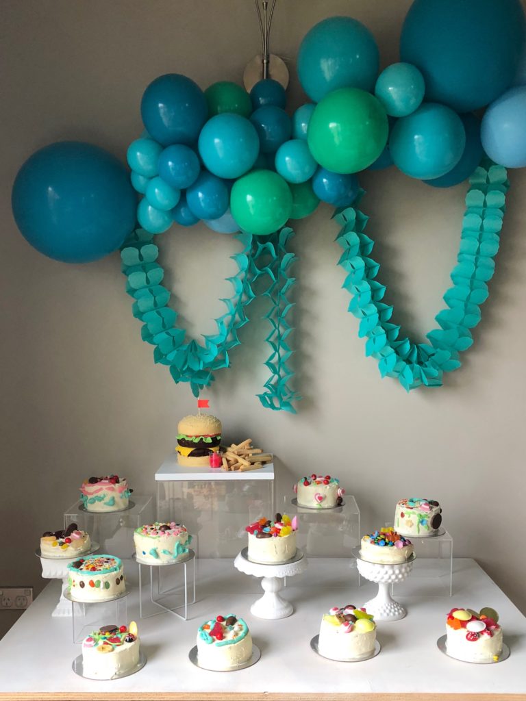 Cake table from Harry's chef and cooking 4th birthday party 