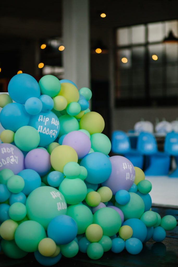 Balloon install at Xavier's Hip Hop Hooray Birthday Party