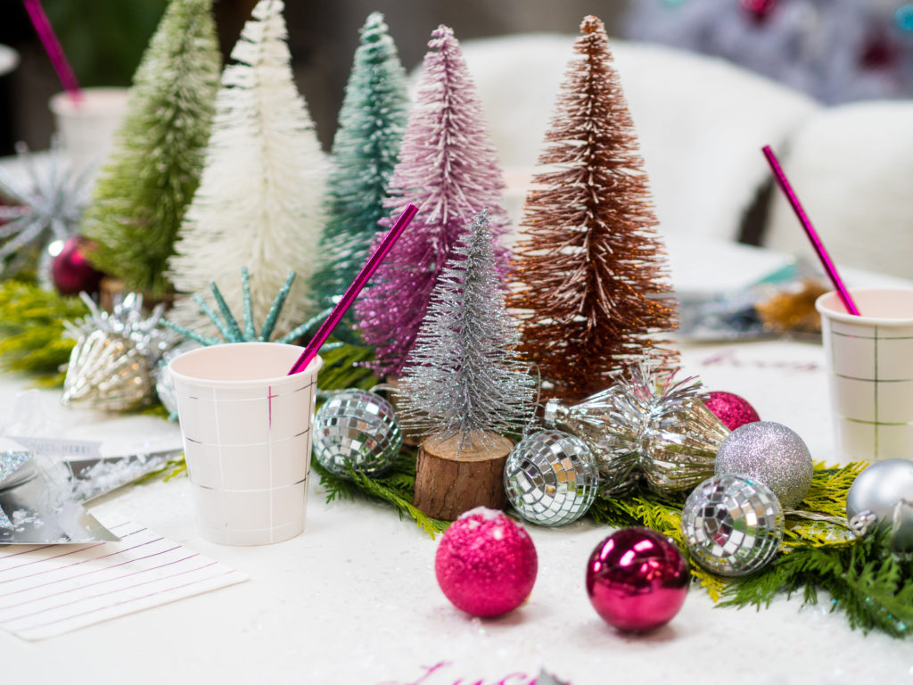 Bottle brush tree Christmas decor