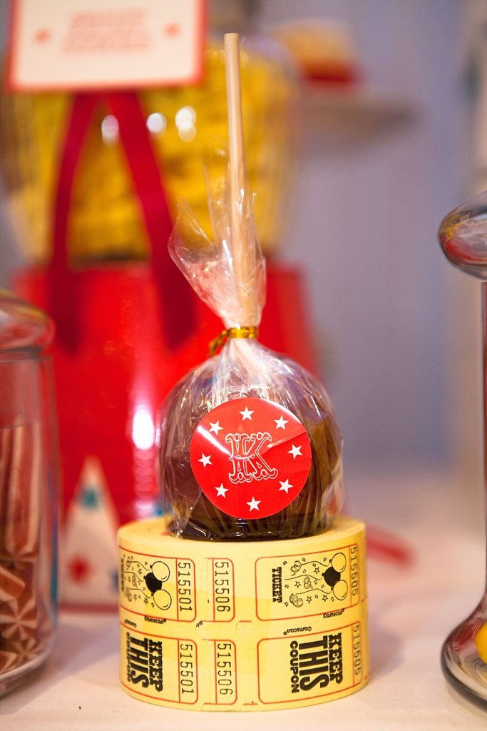 Circus-themed baptism and dessert bar