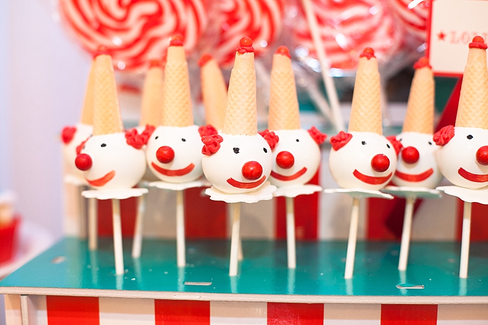 Circus-themed baptism and dessert bar