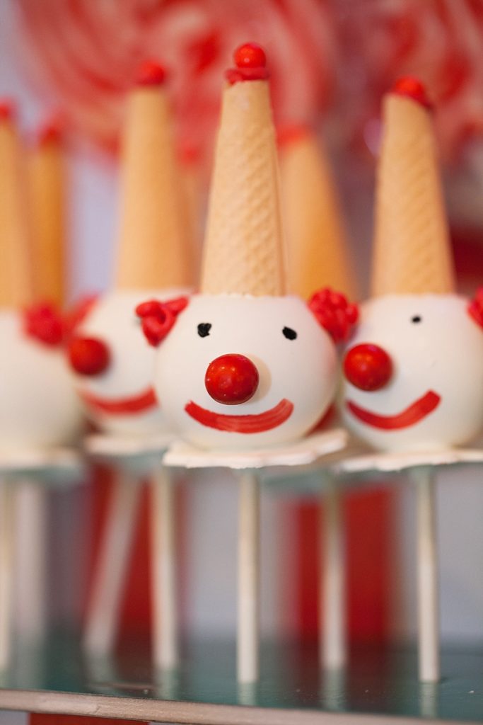 Circus-themed baptism and dessert bar