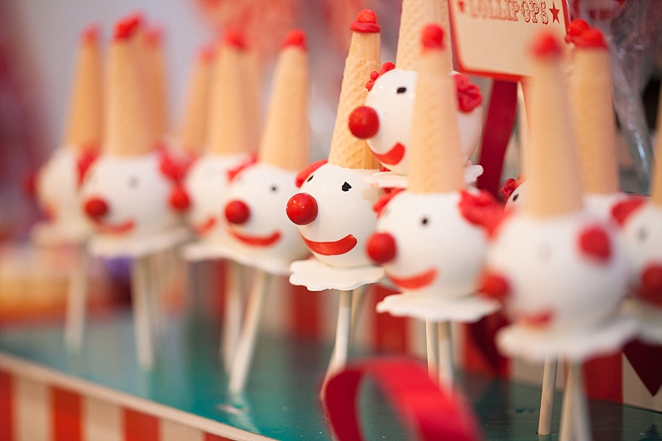 Circus-themed baptism and dessert bar