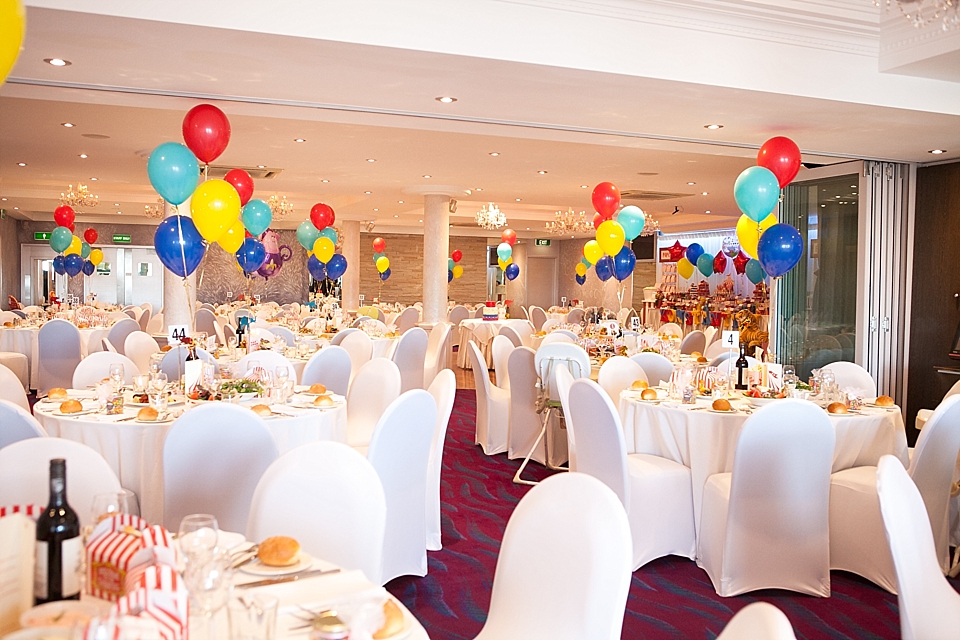 Circus-themed baptism and dessert bar