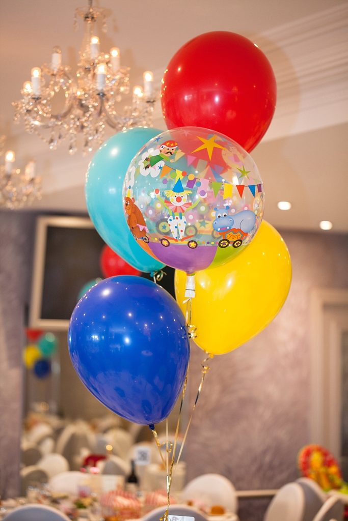 Circus-themed baptism and dessert bar