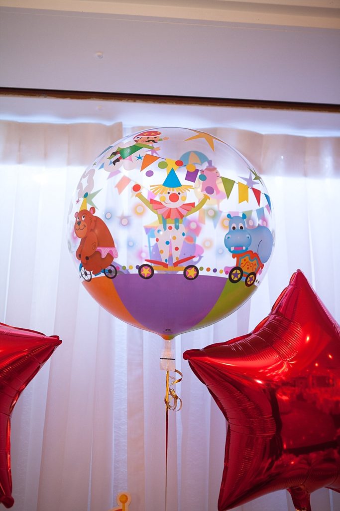 Circus-themed baptism and dessert bar