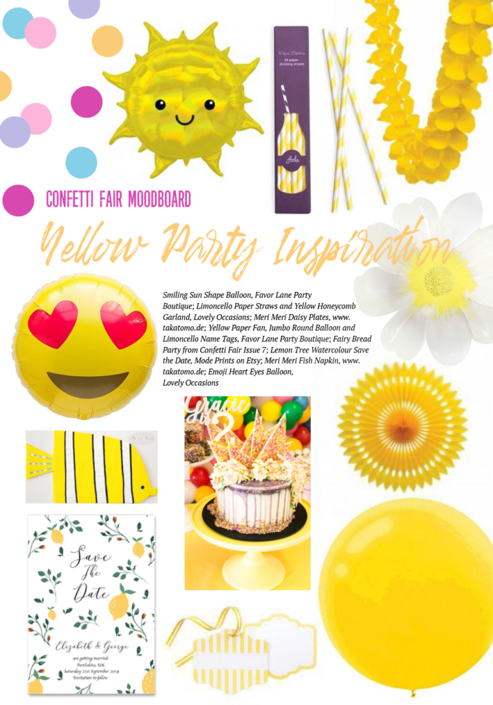 Yellow party inspiration and ideas