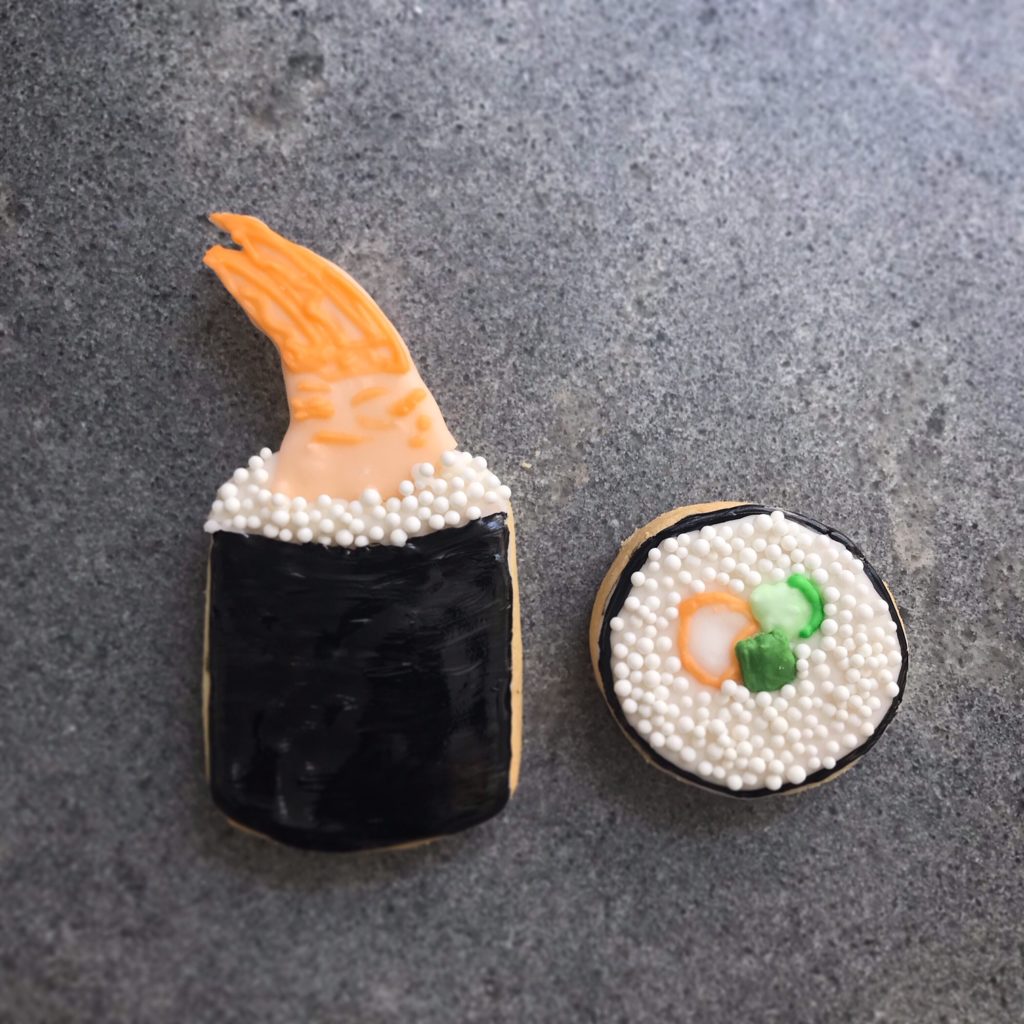, DIY royal icing sushi cookies (Recipe)