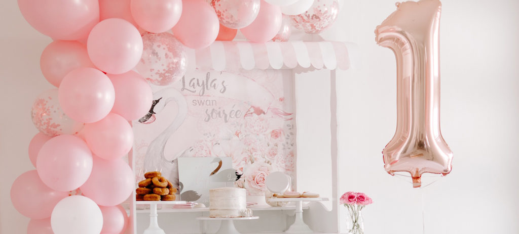 blush and white swan party, A blush and white swan party