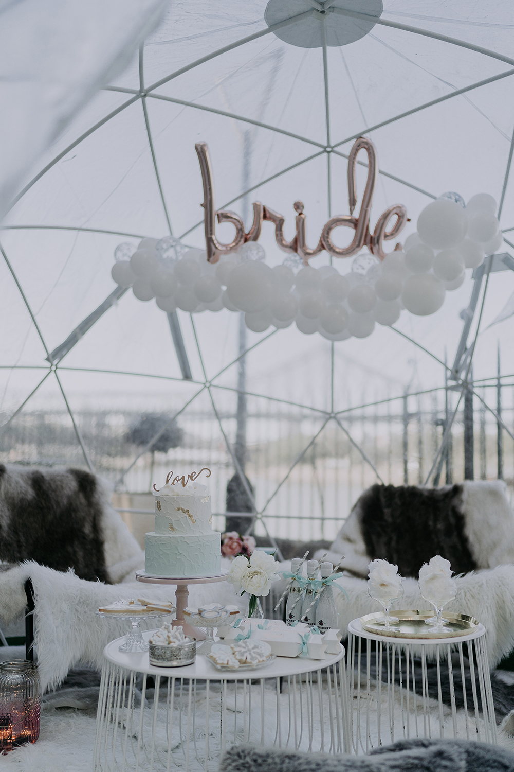 , Alaskan inspired winter wonderland bridal shower