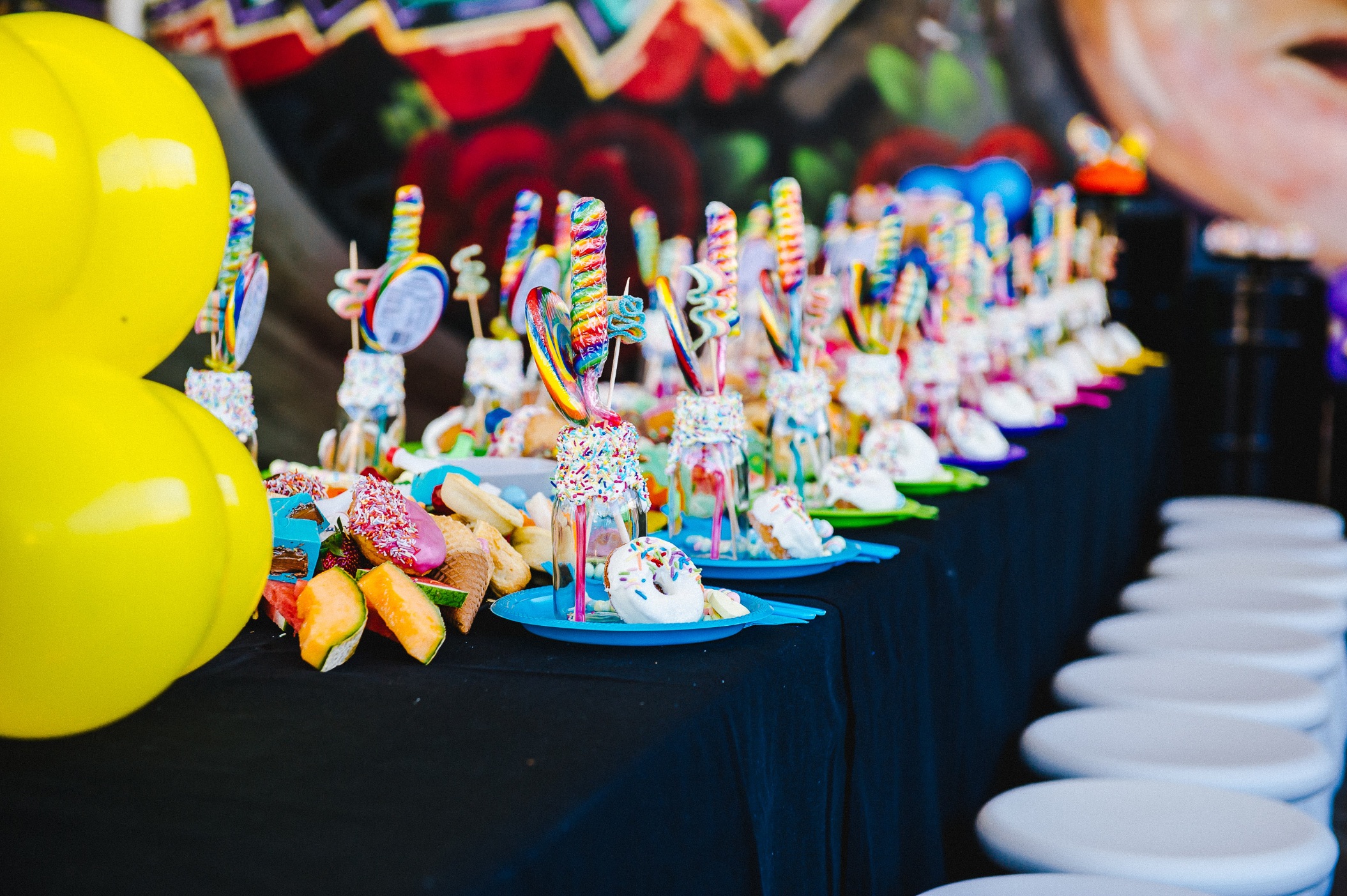 Colourful skating inspired party