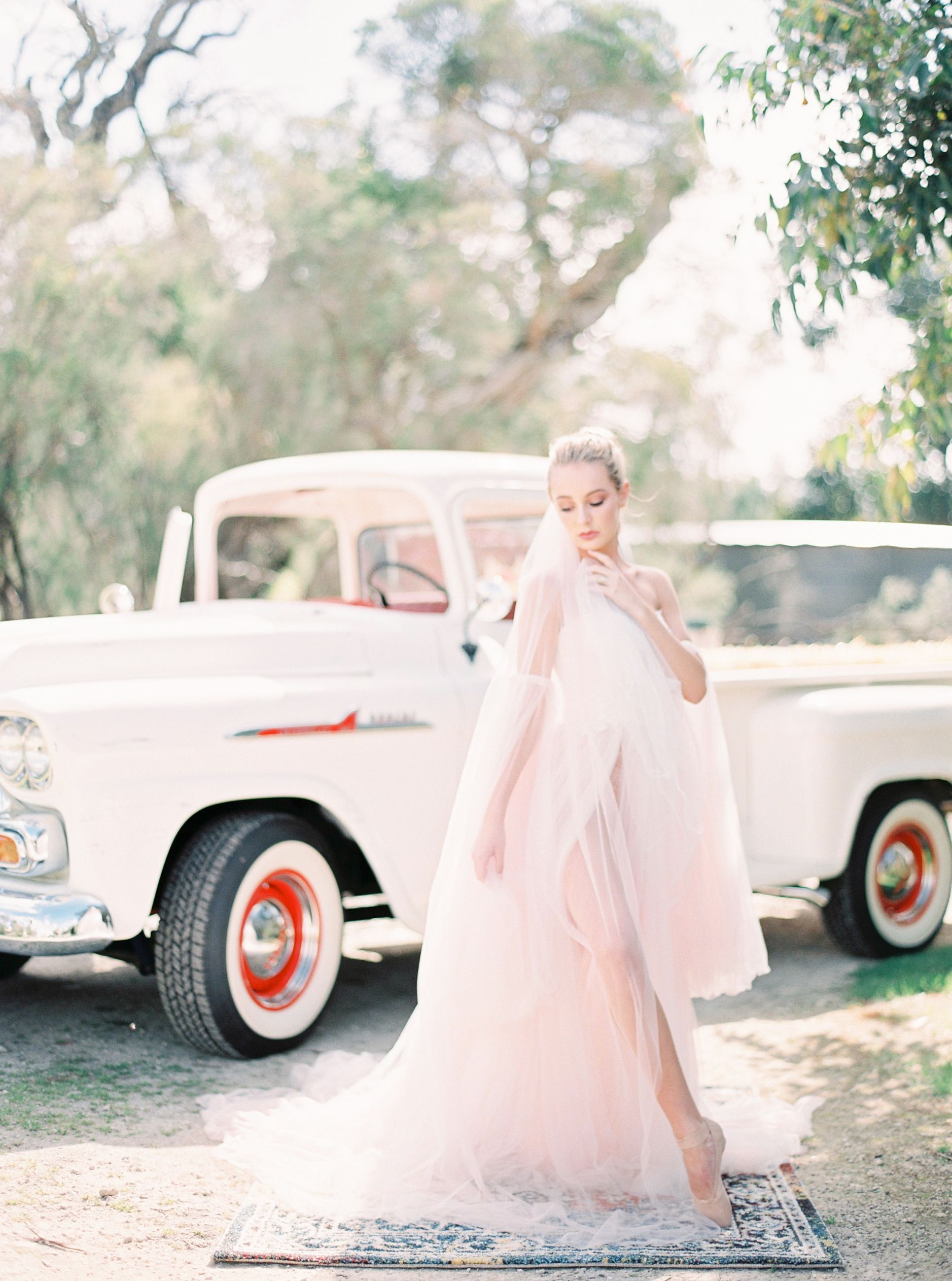 A floral ballerina bridal shoot