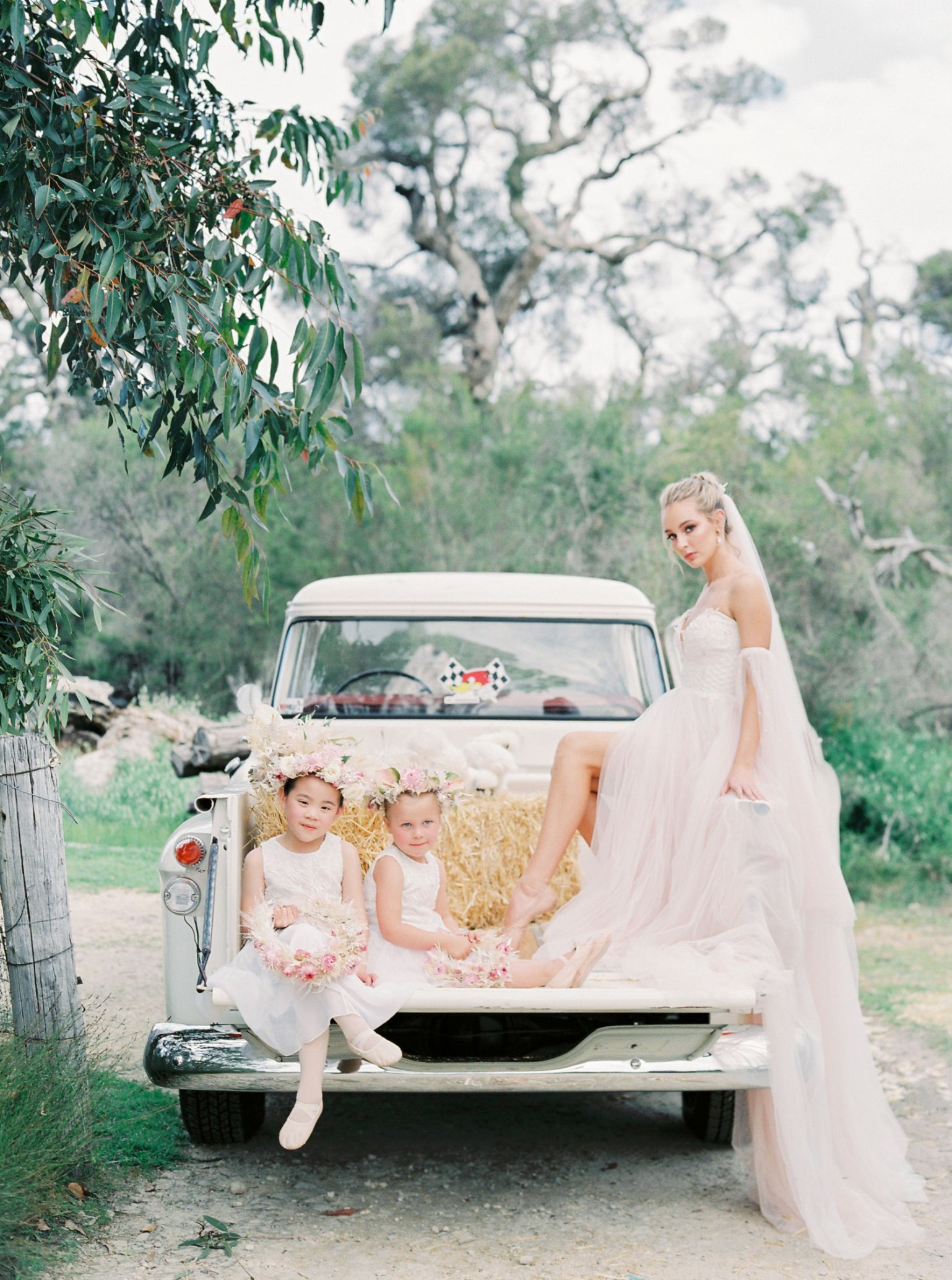 A floral ballerina bridal shoot