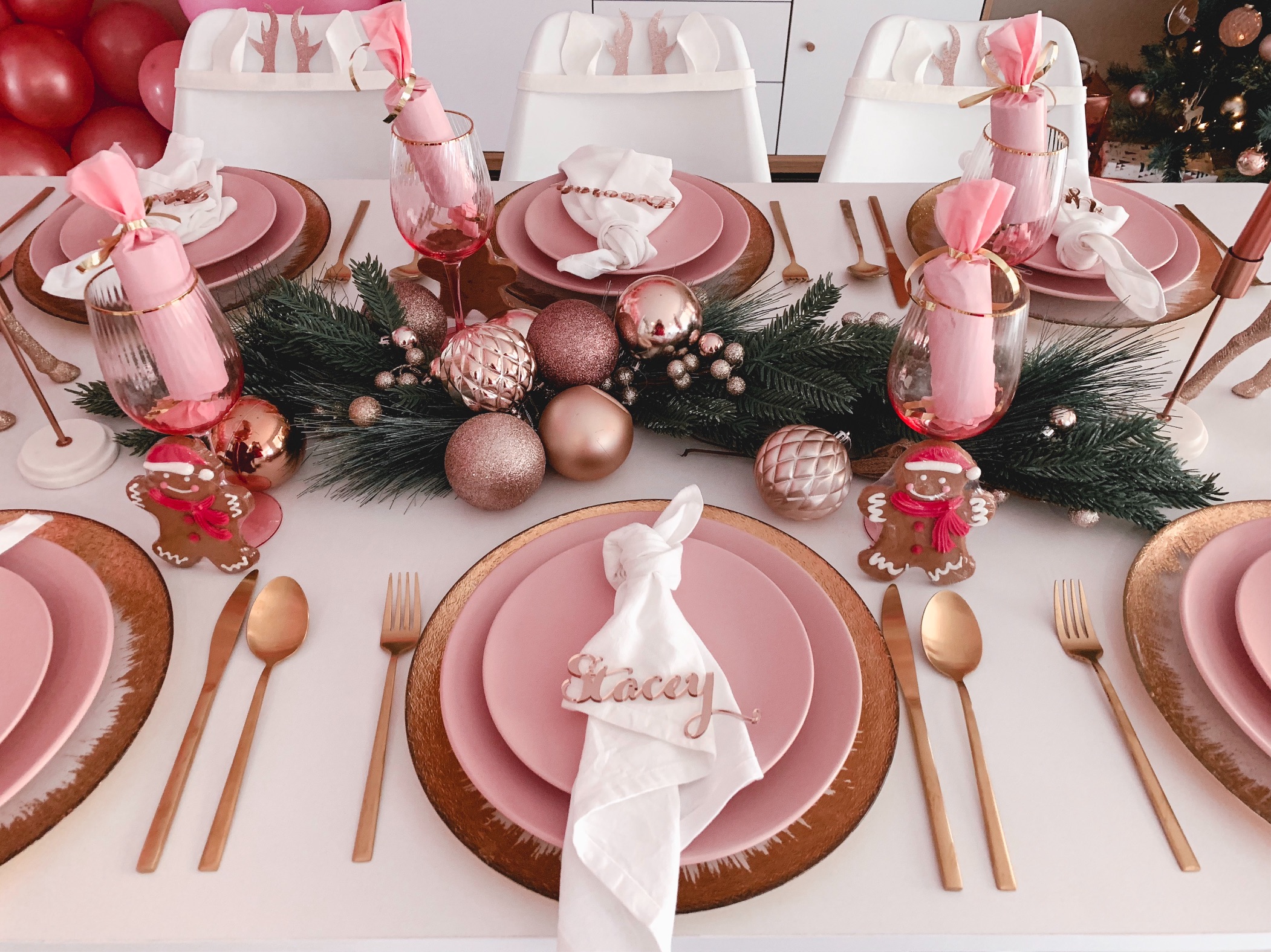 Modern rose gold Christmas party