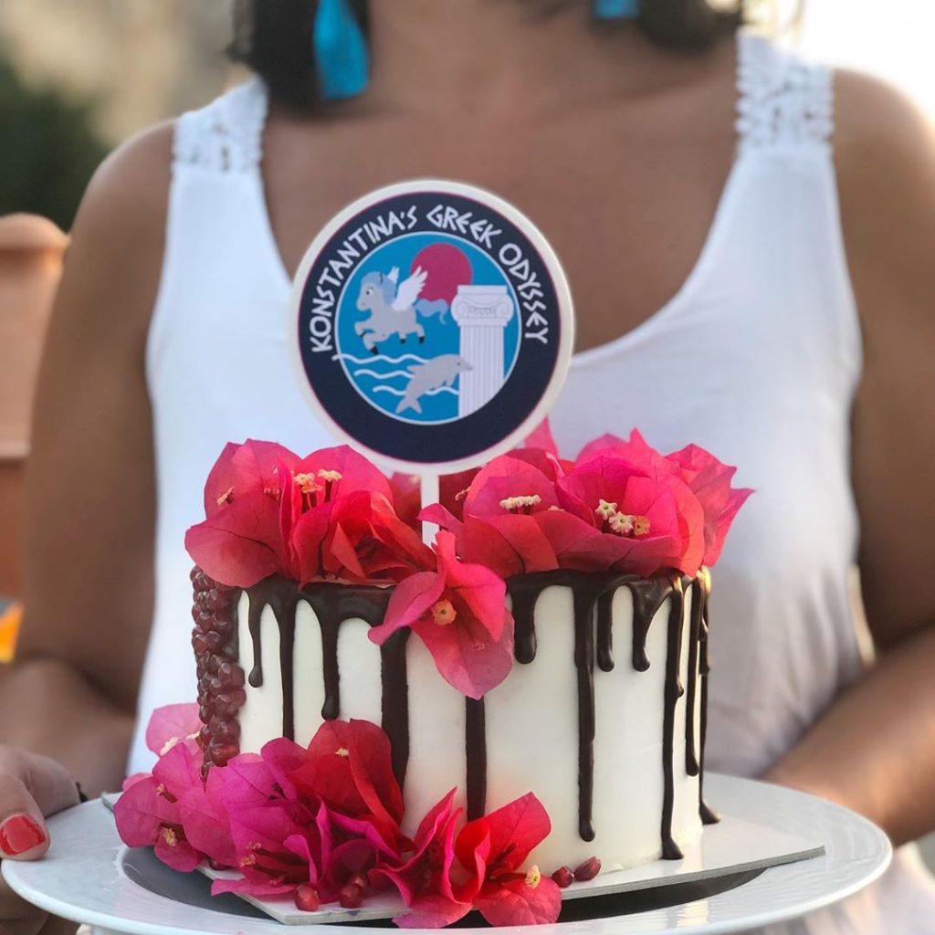 Ancient Greek inspired cake and cake topper