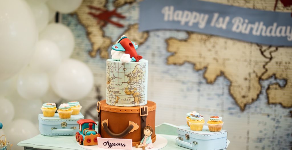 vintage travel party, Vintage travel party – Ayaana&#8217;s Around the World 1st birthday