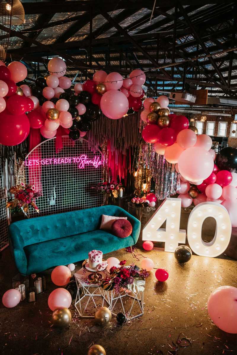 A moody burgundy 40th birthday party – fierce at 40