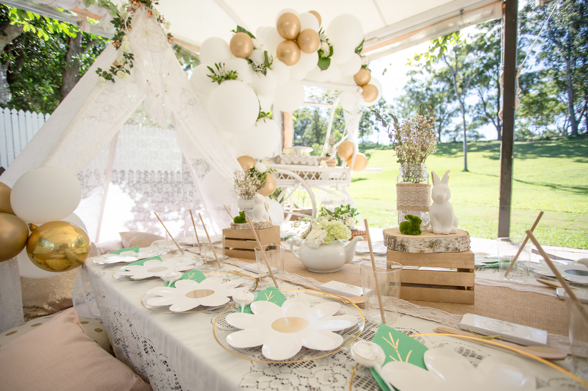 Sweet boho tween birthday party - lace teepee