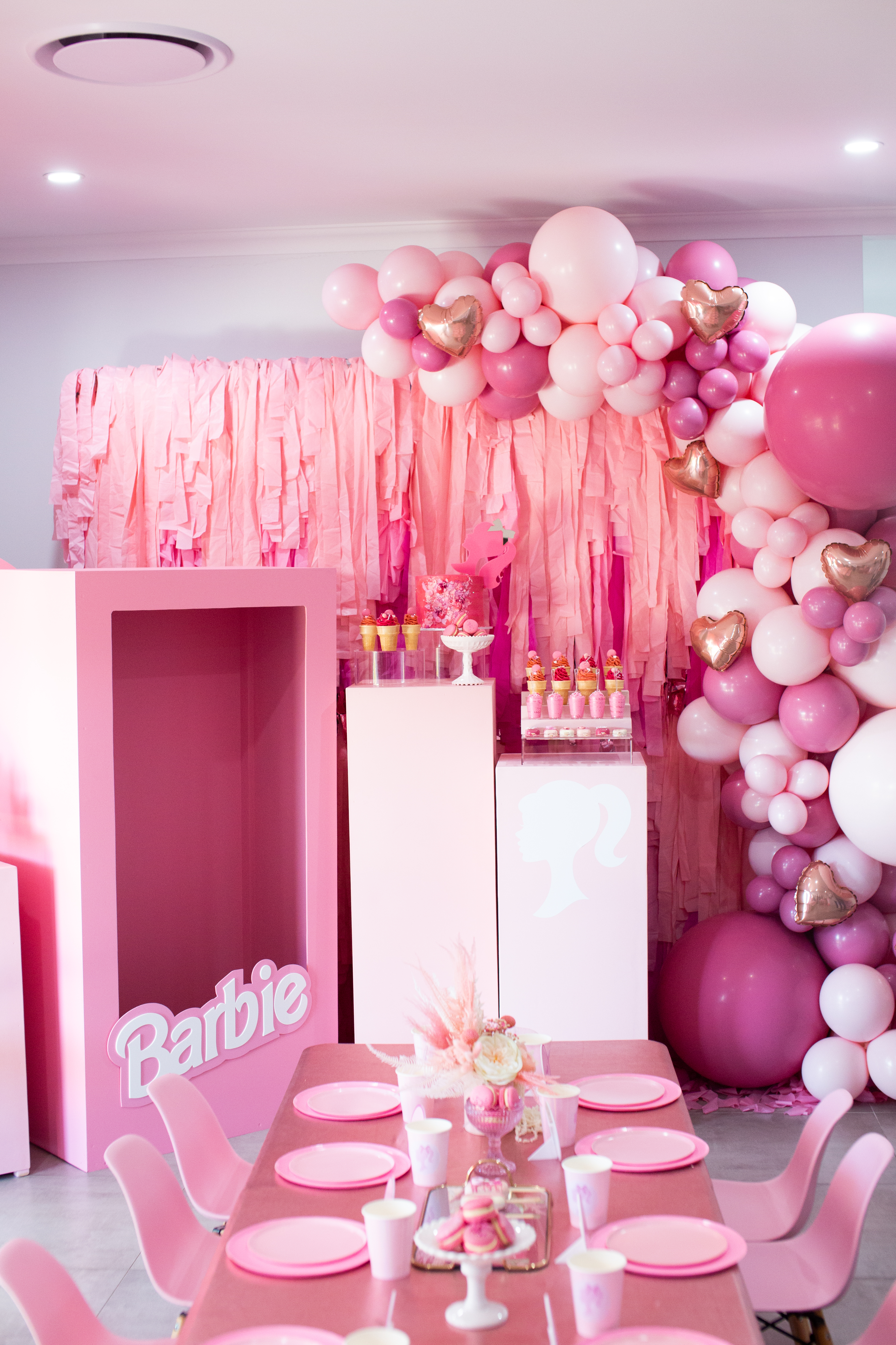 Barbie photo booth box from Creative Themes Perth