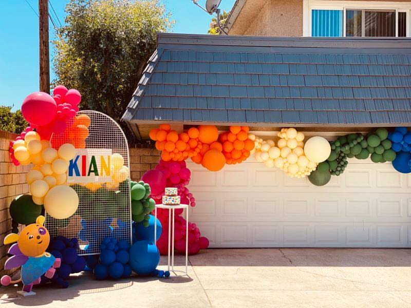 Rainbow balloon garland 