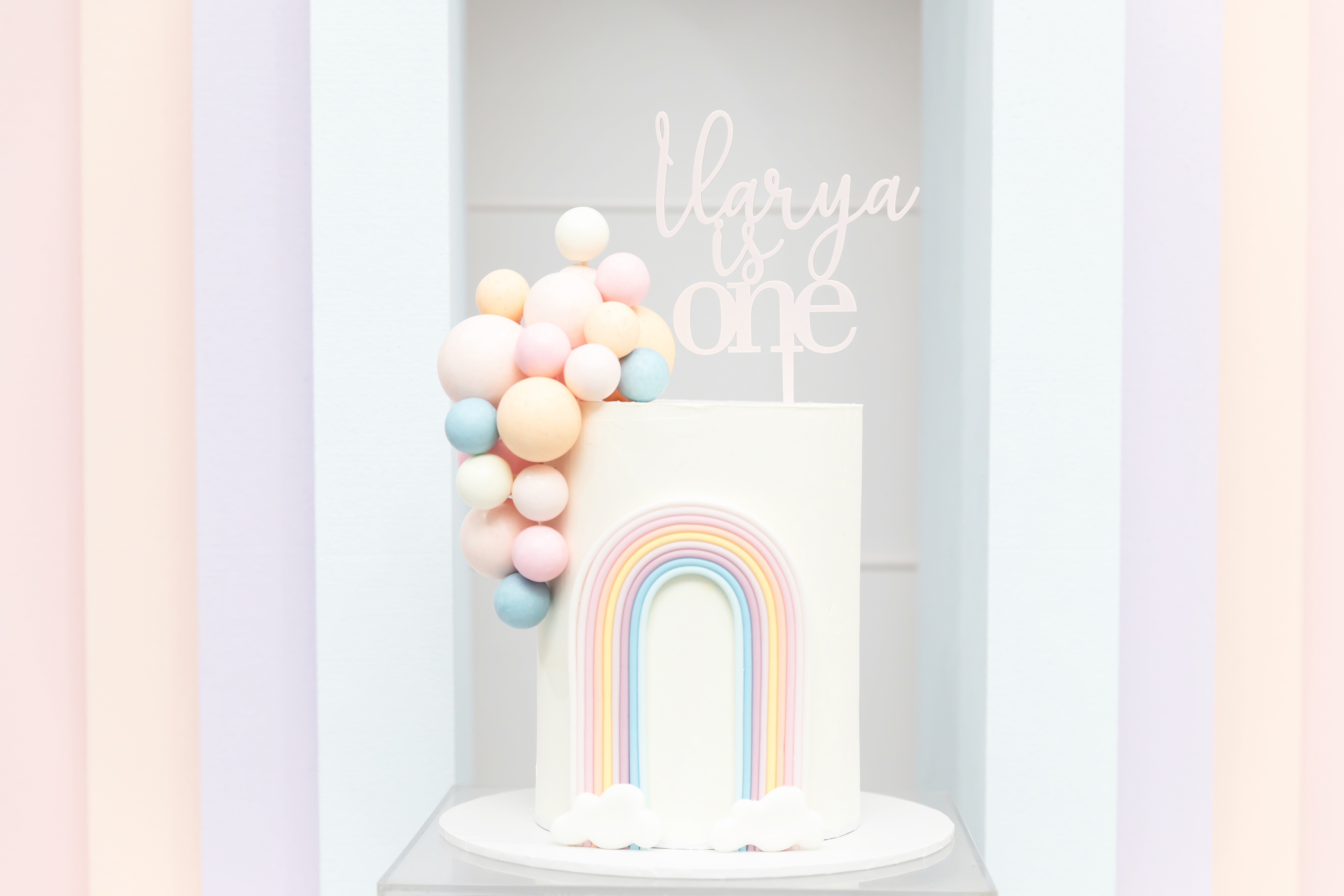 Pastel rainbow party cake