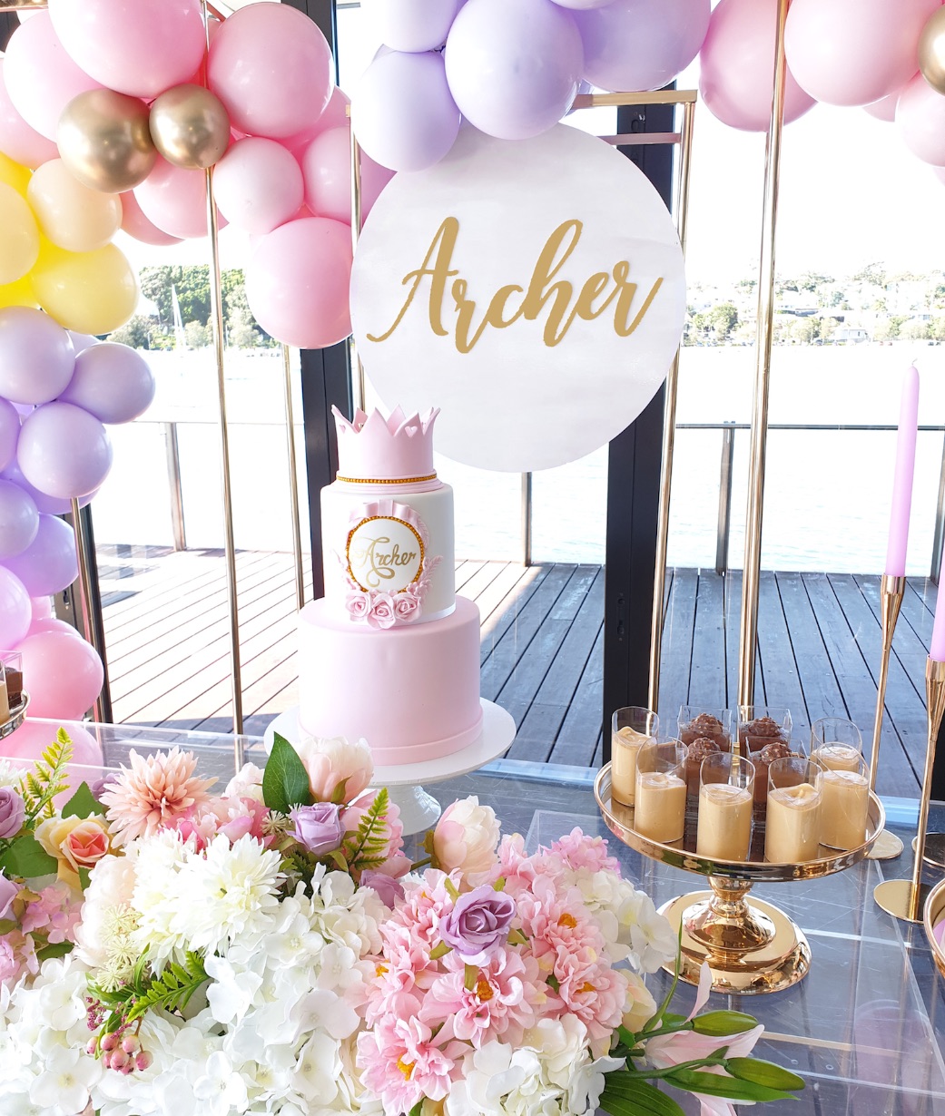 , Archer&#8217;s pastel and gold christening