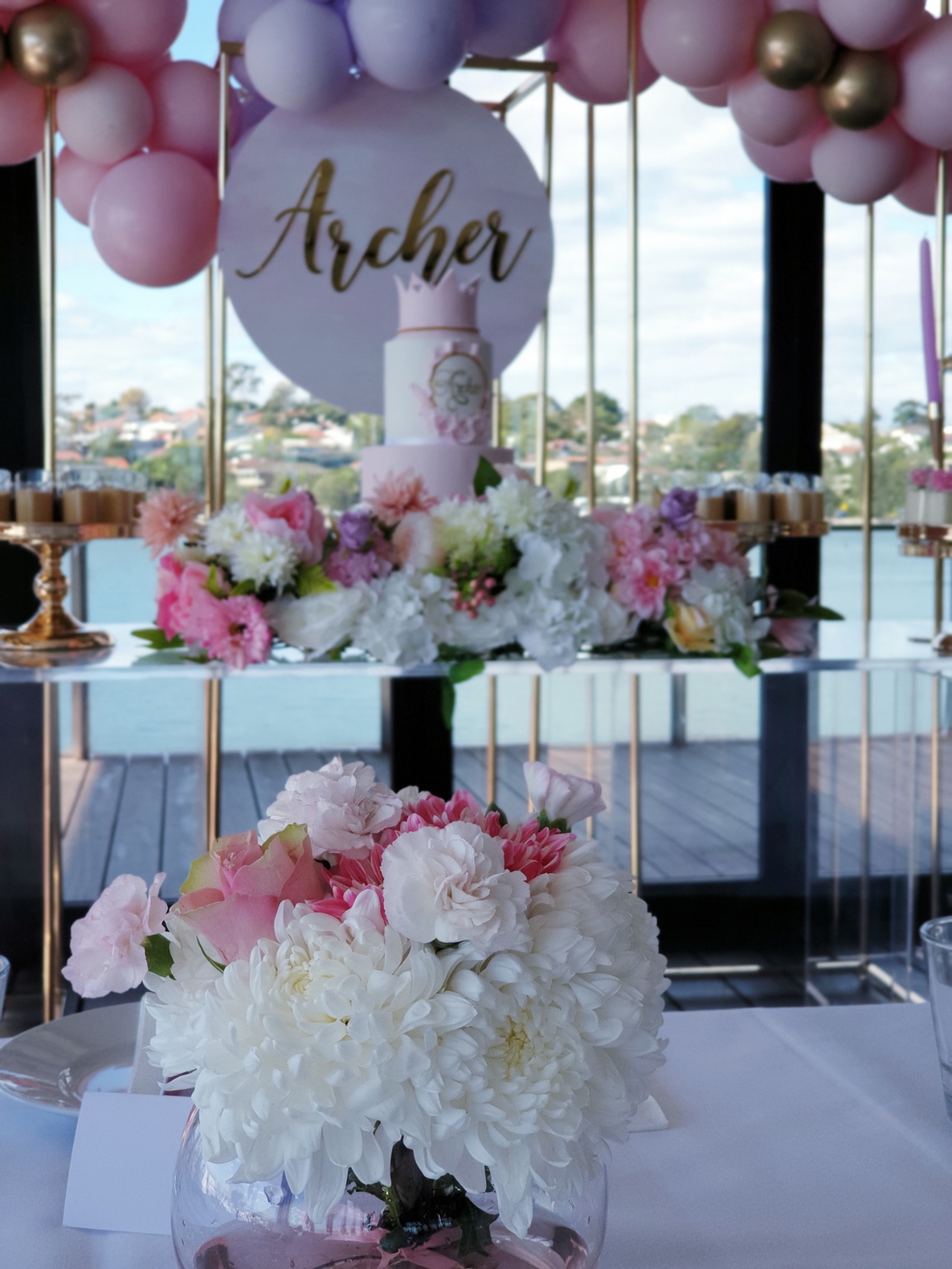 , Archer&#8217;s pastel and gold christening