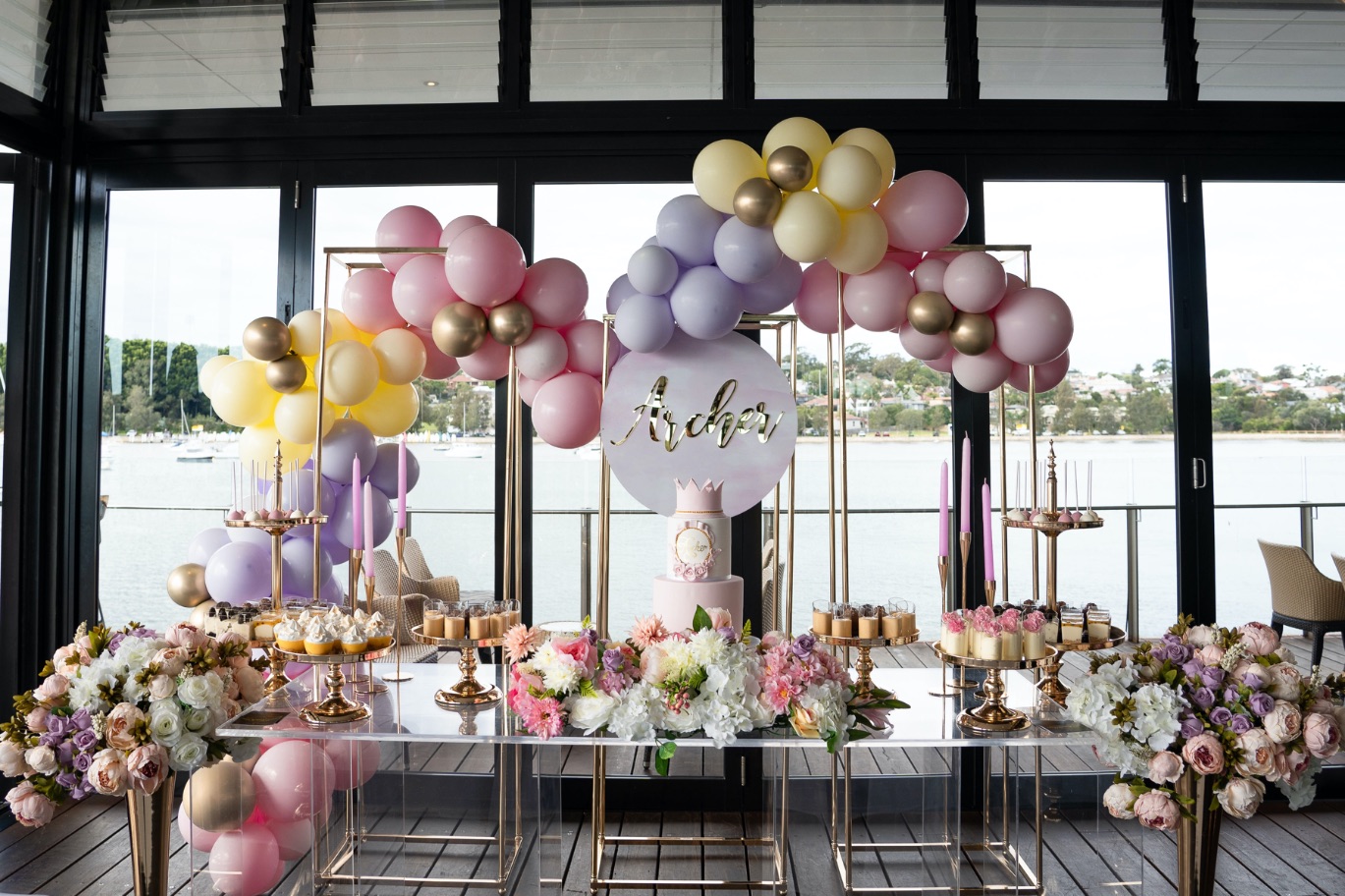 , Archer&#8217;s pastel and gold christening