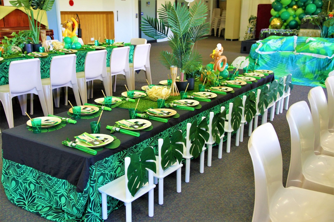 , Jungle themed party for a traditional South-Pacific celebration