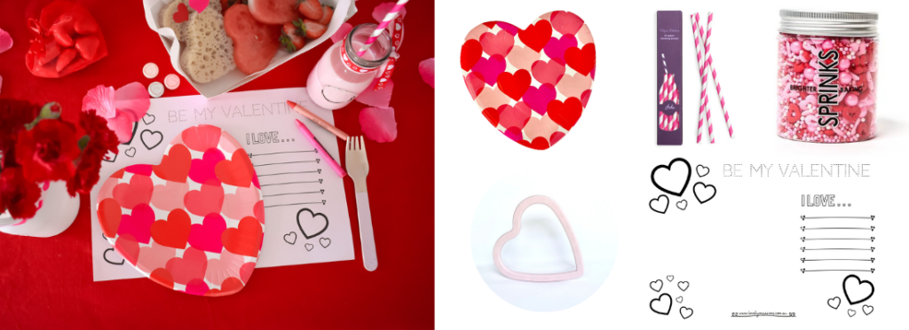Valentine's Day placemat (free printable)