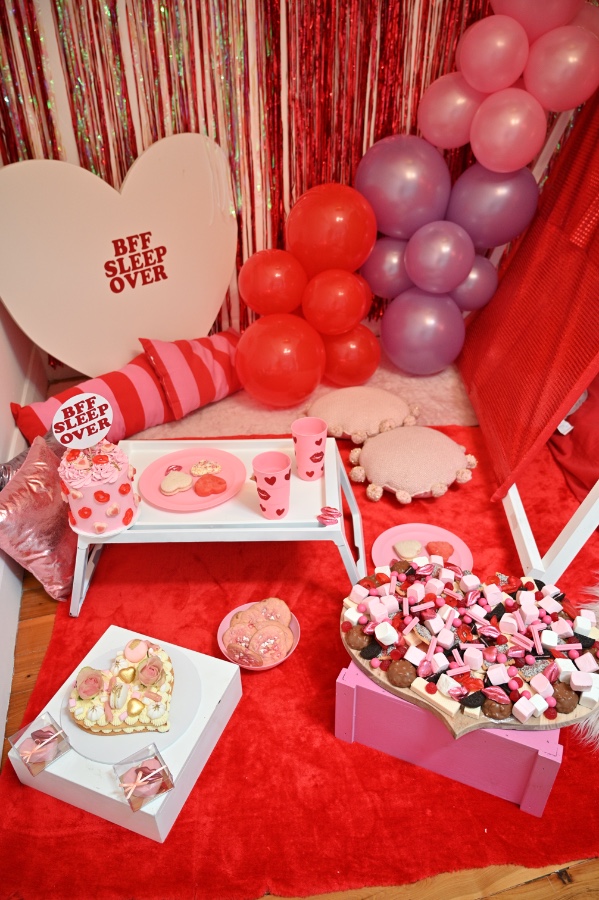 BBF sleepover for Valentine's Day party