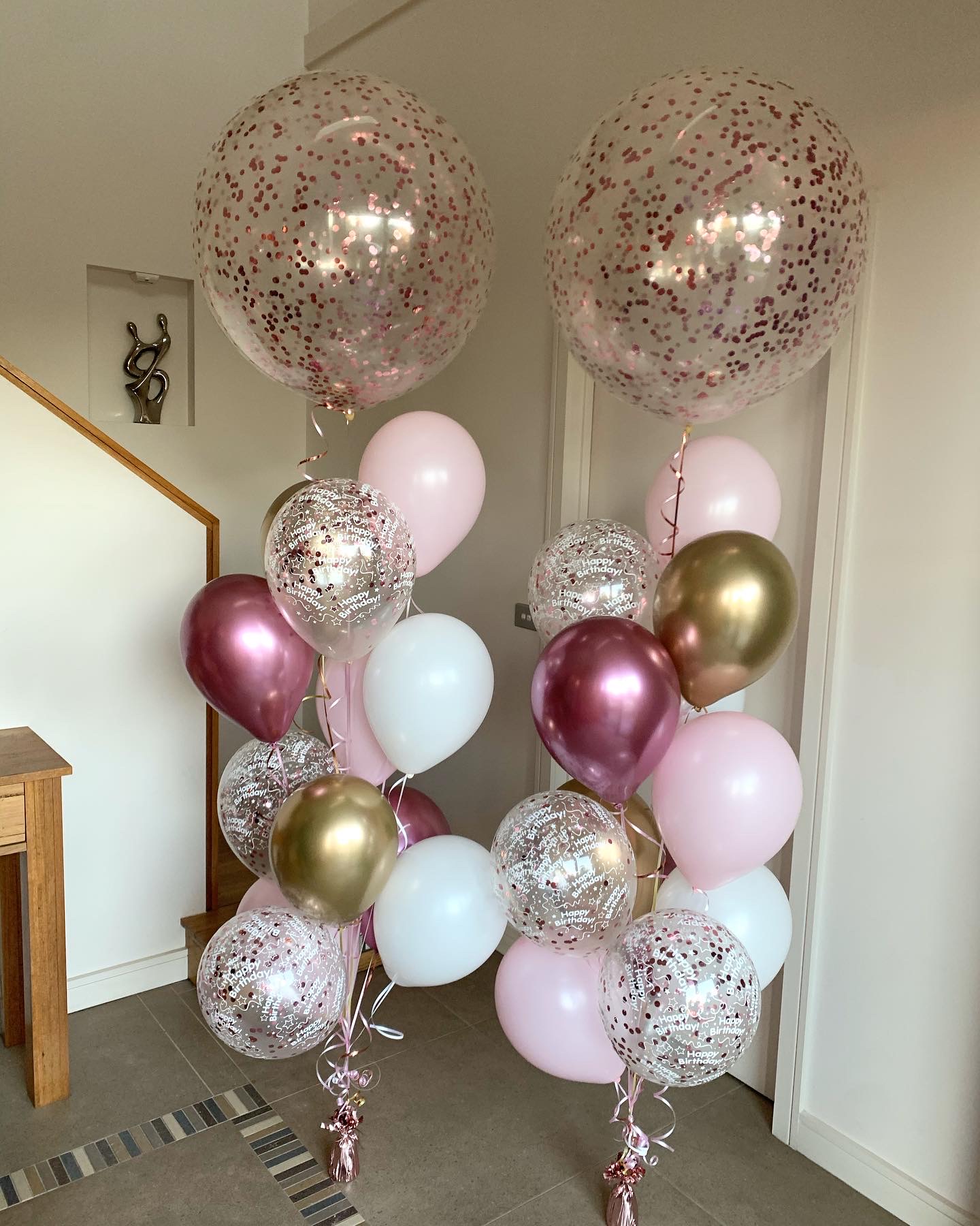 Pink and Gold Balloon Gift Rustic Balloons