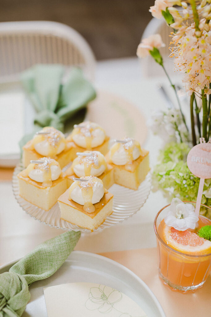 , Feminine and fun green and coral bridal shower