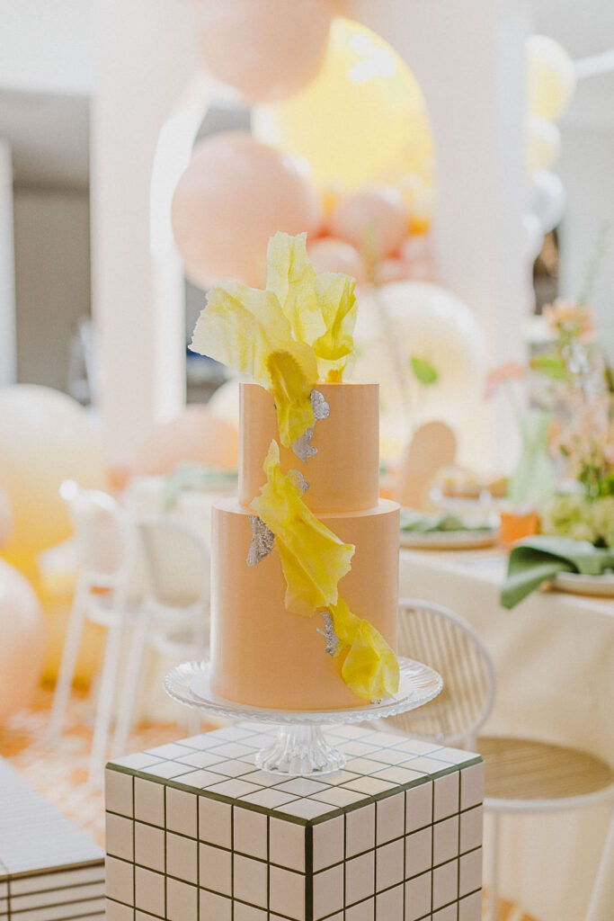 , Feminine and fun green and coral bridal shower