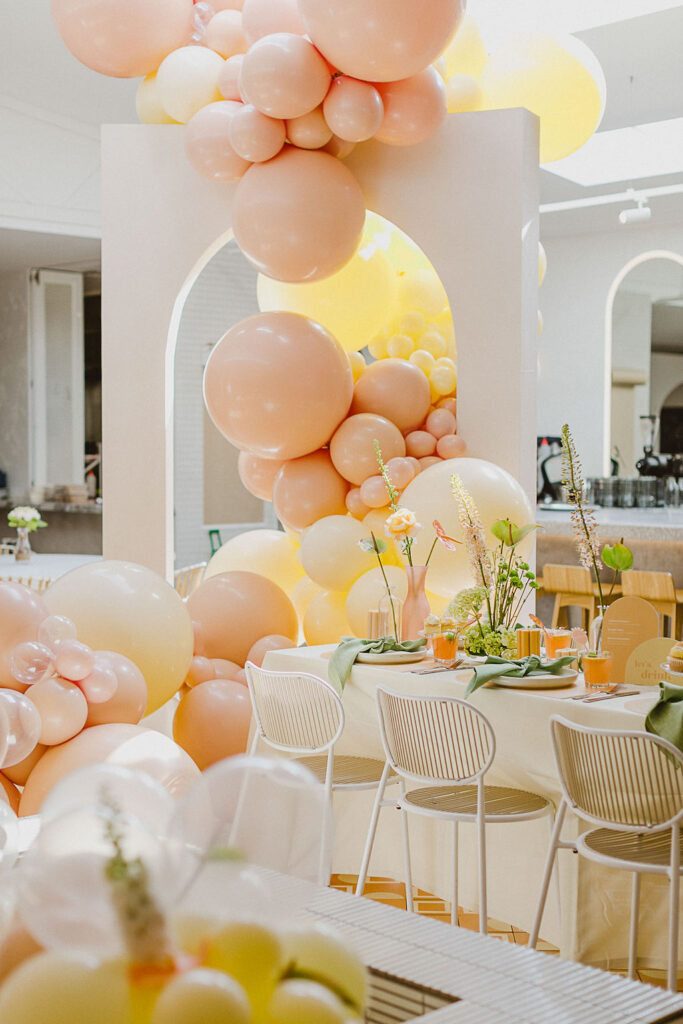 , Feminine and fun green and coral bridal shower